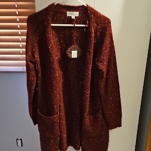 Knox Rose Maroon Knit Cardigan